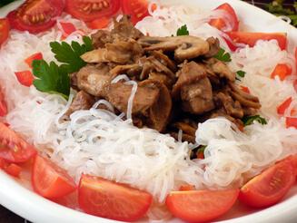 Shirataki tészta gombás jackfruittal vagy jackfruit curryval recept vegán bulkshop plantbased növényi alapú