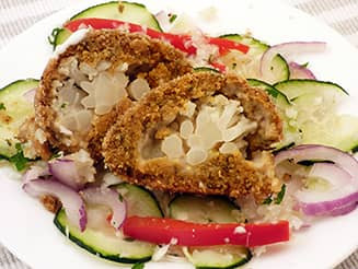 Karfiollal töltött csicseriborsós fasírtgolyók vegán recept bulkshop növényi alapú Karfiollal töltött csicseriborsós fasírtgolyók vegán recept bulkshop növényi alapú