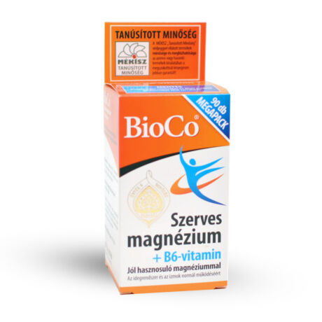 Szerves magnézium + B6-vitamin 100mg, 90db, BioCo - Bulkshop