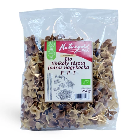 Naturgold tönköly tészta fodros nagykocka pepita 250g - bulkshop.hu