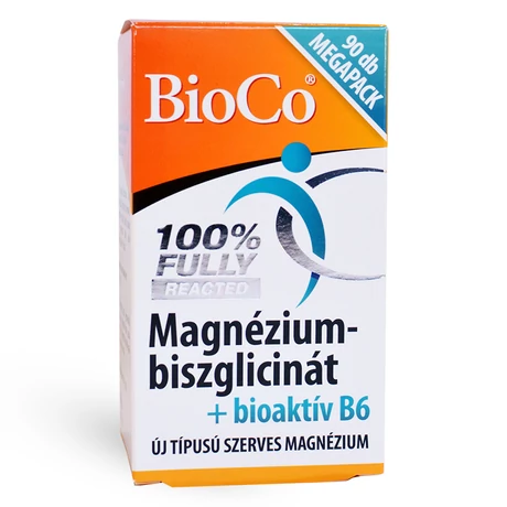 BioCo Magnézium-biszglicinát + bioaktív B6-vitamin tabletta 90db - bulkshop.hu