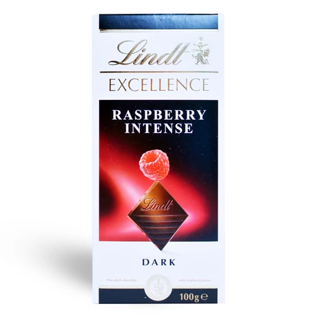 Lindt Excellence Raspberry málnás étcsokoládé 100g - bulkshop.hu