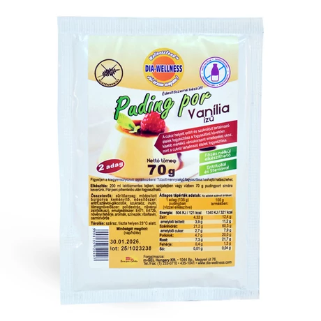 Dia-Wellness vanília ízű hideg pudingpor 70g (gluténmentes, laktózmentes) - bulkshop.hu
