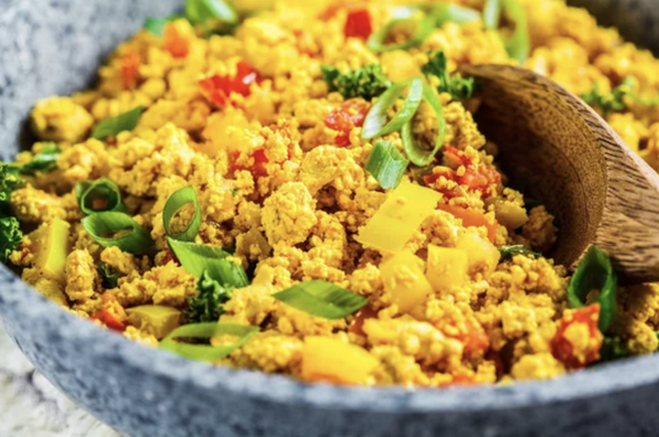 vegán rántotta tofuból, gluténmentes recept