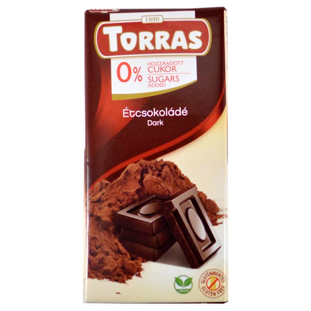 Étcsokoládé cukormentes 75g, Torras - bulkshop