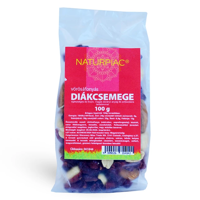 NaturPiac diákcsemege vörösáfonyával 100g 