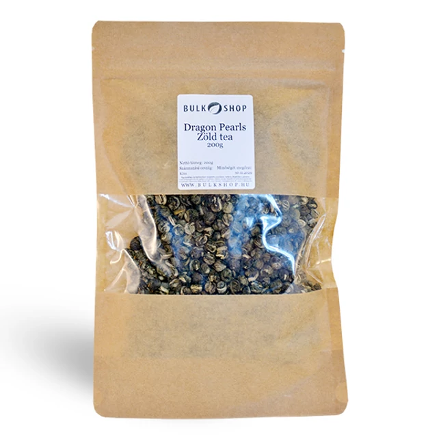 Bulkshop zöld tea 200g Dragon Pearls  (Long Zhu) - bulkshop.hu