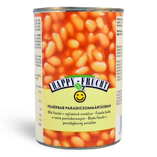 Happy Frucht fehérbab paradicsommártásban 400g - bulkshop.hu