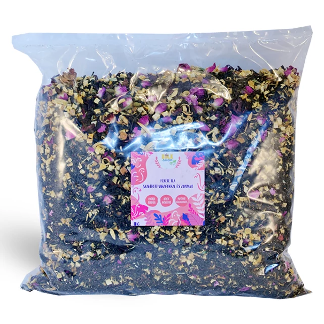 Fekete tea szárított virágokkal és almával 1kg - bulkshop.hu