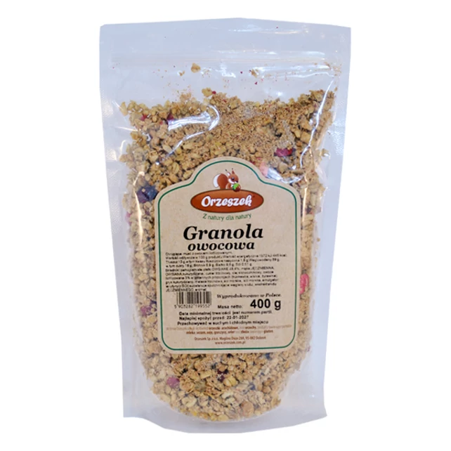 Orzeszek gyümölcsös granola 400g - bulkshop.hu