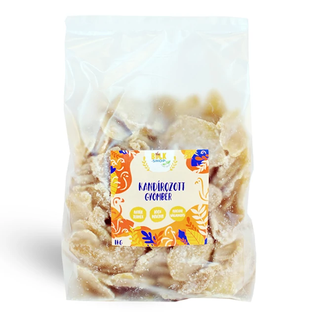 Kandírozott gyömbér szeletek 1kg - bulkshop.hu