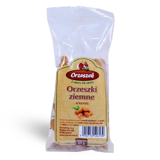 Orzeszek karamellás földimogyoró 50g - bulkshop.hu