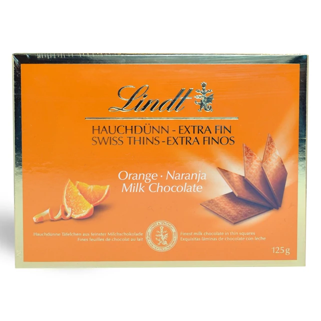 Lindt Thins Orange tejcsokoládé lapocskák 125g - bulkshop.hu