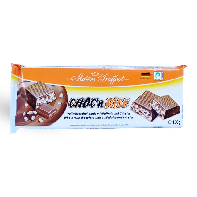 Maitre Truffout puffasztott rizses tejcsokoládé 150g - bulkshop.hu