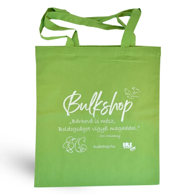 Vászontáska, nyomott, 42x36cm, lime zöld - bulkshop.hu
