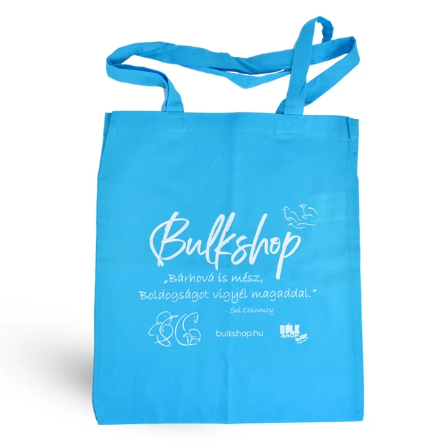 Vászontáska, nyomott, 42x36cm, türkiz - bulkshop.hu