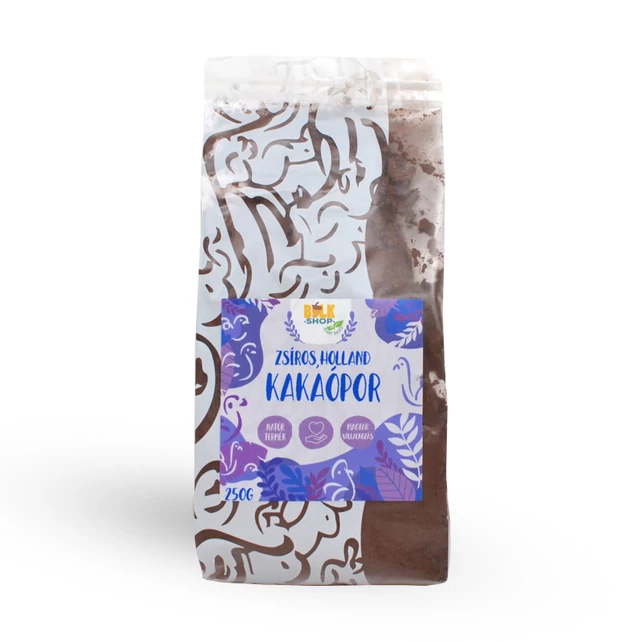 Kakaópor, zsíros, holland, alkalizált 22-24%, 250g bulkshop