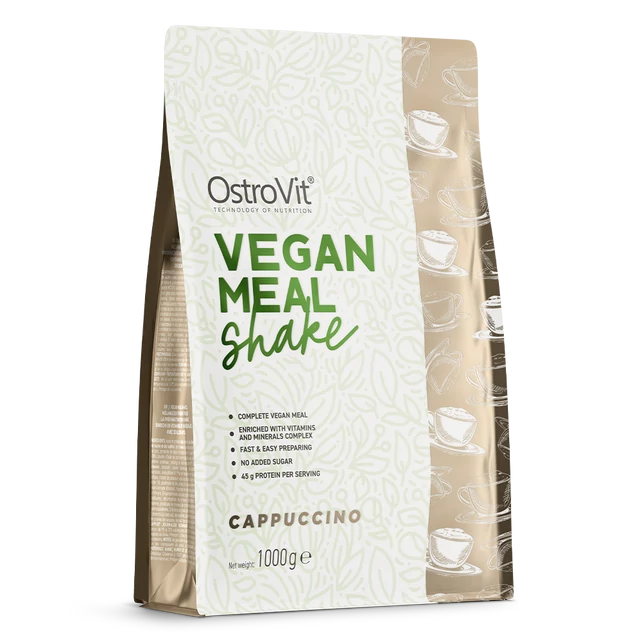 OstroVit vegán étkezéspótló shake, cappuccino ízű 1000g
