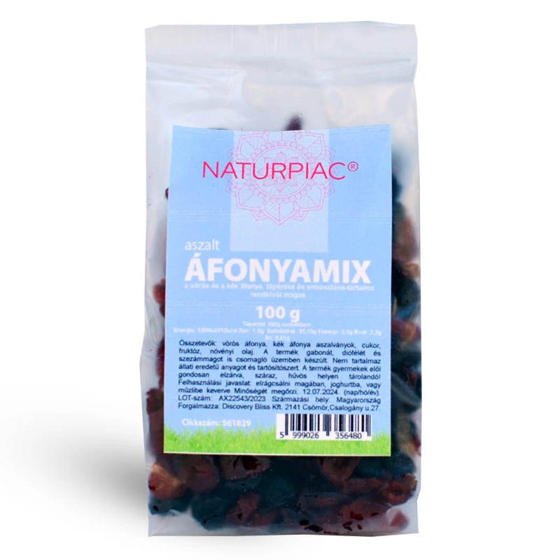 NaturPiac aszalt áfonyamix kék vörös 100g 