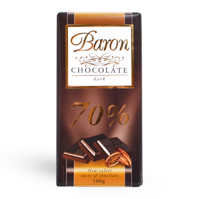 Étcsokoládé 70% Baron 100g