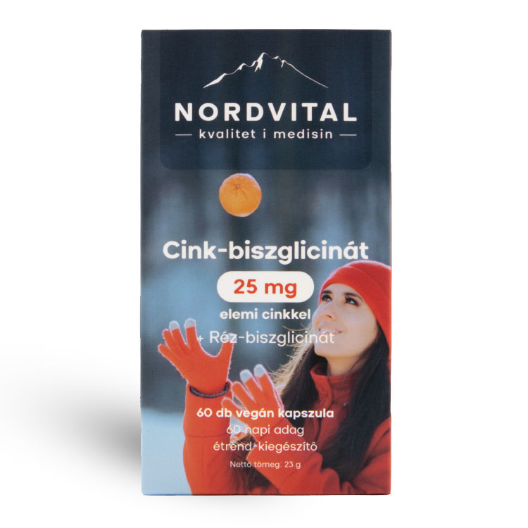 Nordvital Cink-biszglicinát +Réz 60 db kapszula