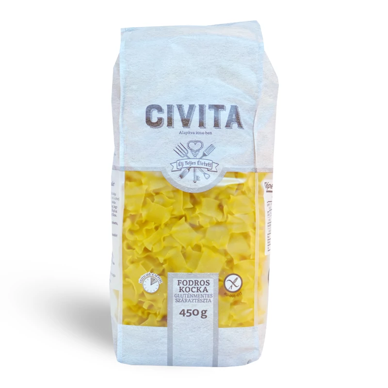 Civita kukorica száraztészta fodros nagykocka 450g