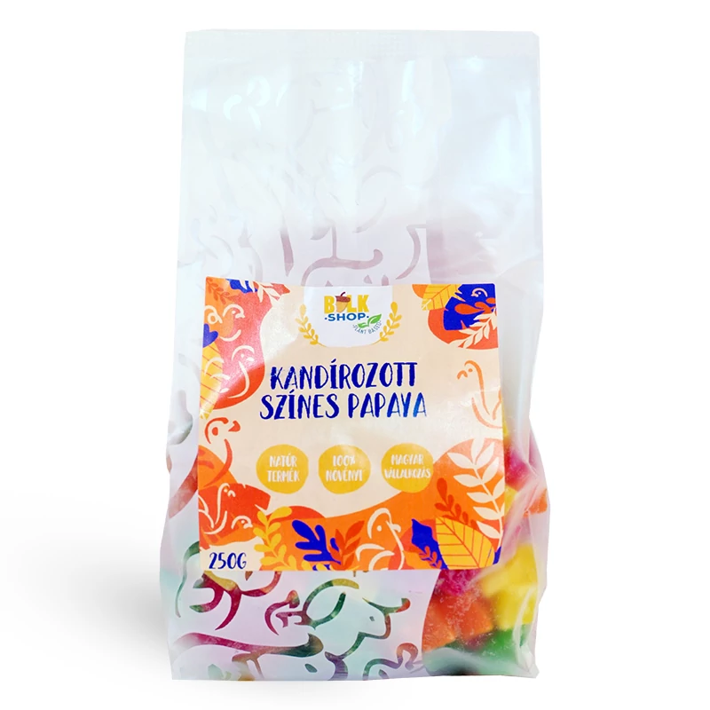 Bulkshop kandírozott papaya színes 250g