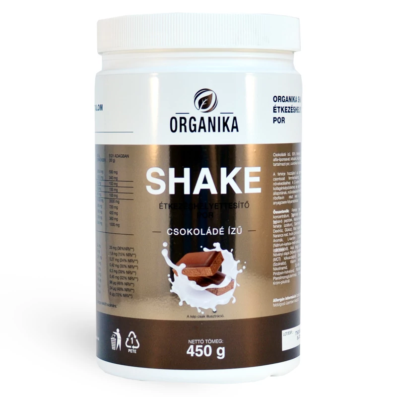 Organika shake por csokoládé ízű 450g