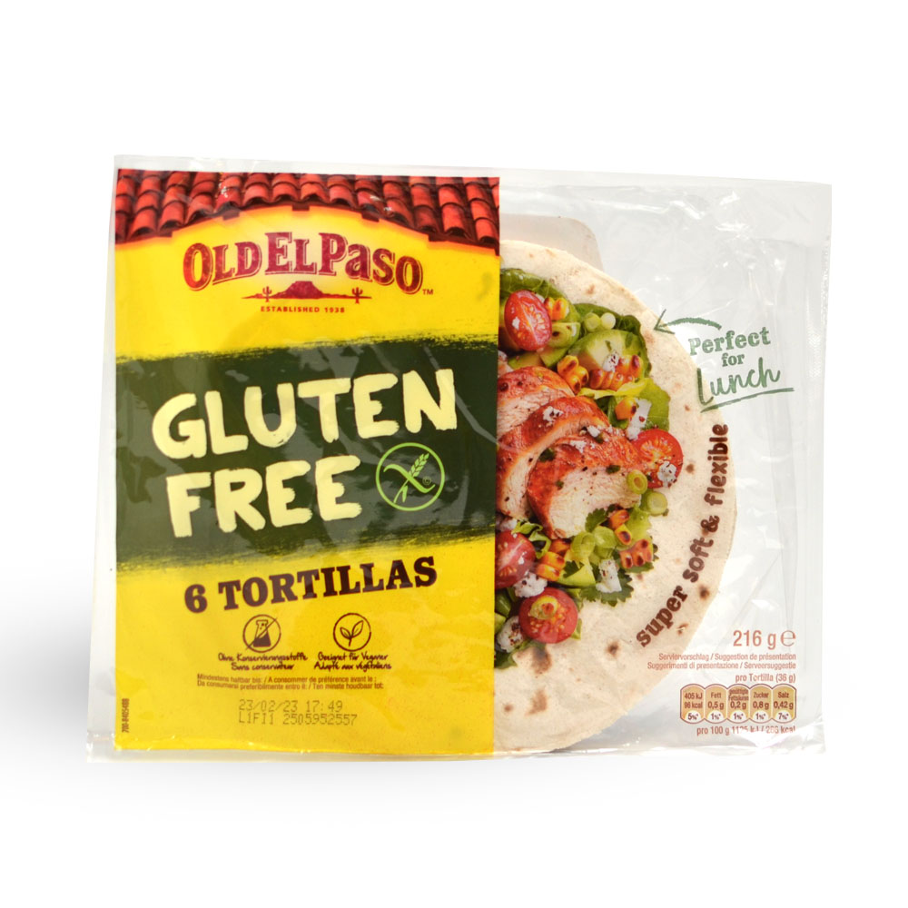 Old El Paso tortilla lap, gluténmentes, 6db, 216g