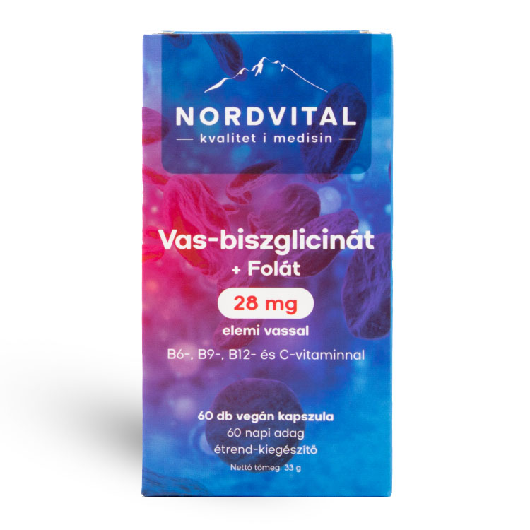 Nordvital Vas-biszglicinát 60 db vegán kapszula